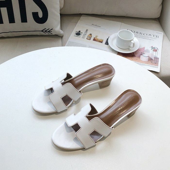 予約 3color Hデザイン サンダル ラウンドトゥ heel5cm | LiLiRena