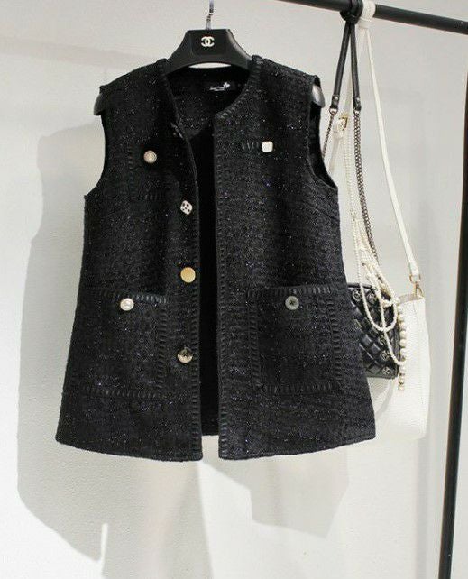 予約 ツイード ボタン ジレ ベスト | LiLiRena