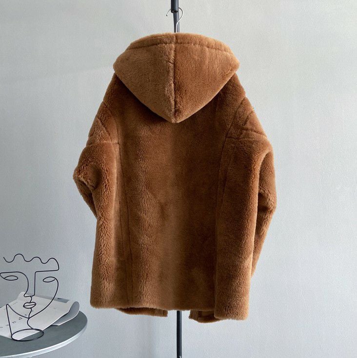 予約 4color テディ フード付き ショート コート | LiLiRena