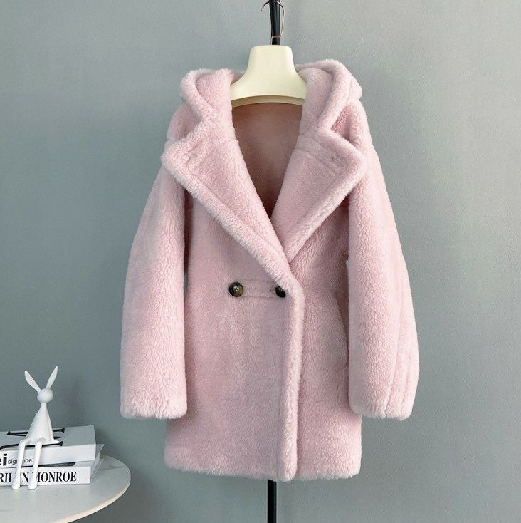 予約 4color テディ フード付き ショート コート | LiLiRena