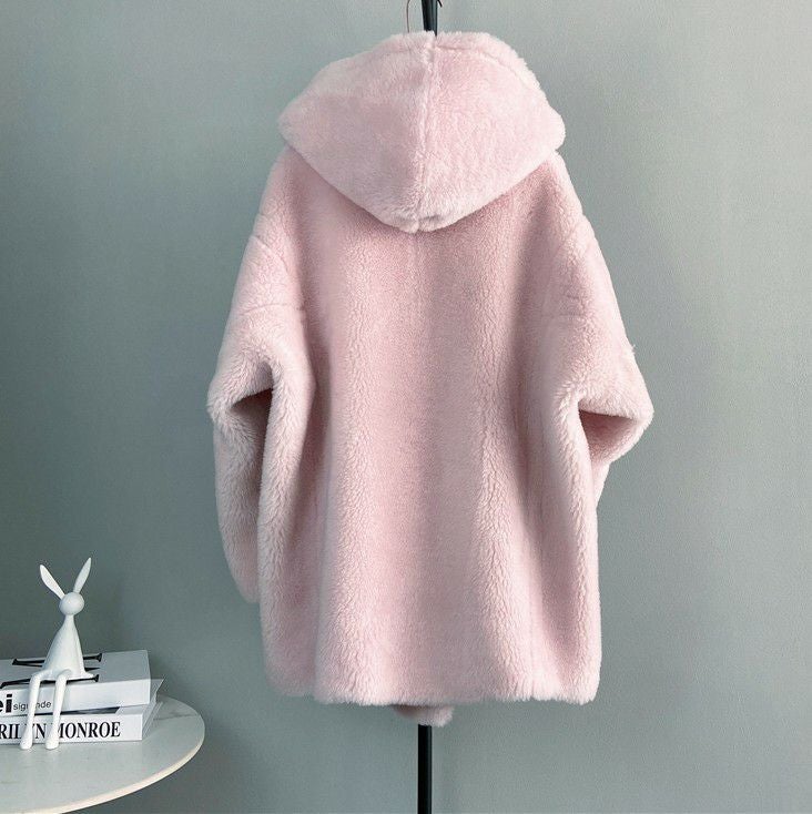 予約 4color テディ フード付き ショート コート | LiLiRena