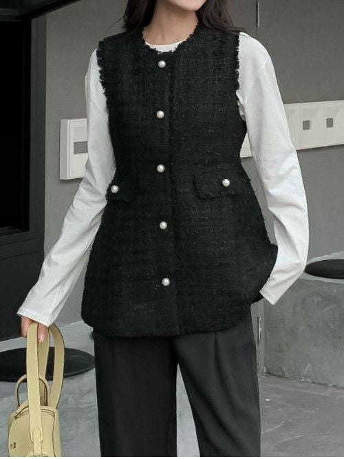 一部即納 3color ダブル ボタン ショート ツイード ジャケット | LiLiRena