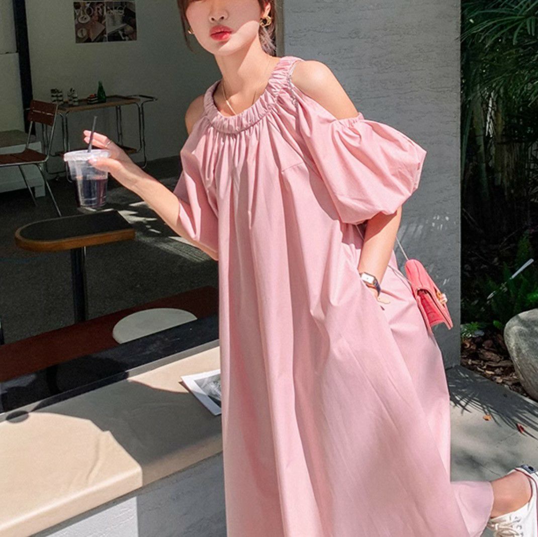 一部即納 2color オープンショルダー ロング ワンピース | LiLiRena