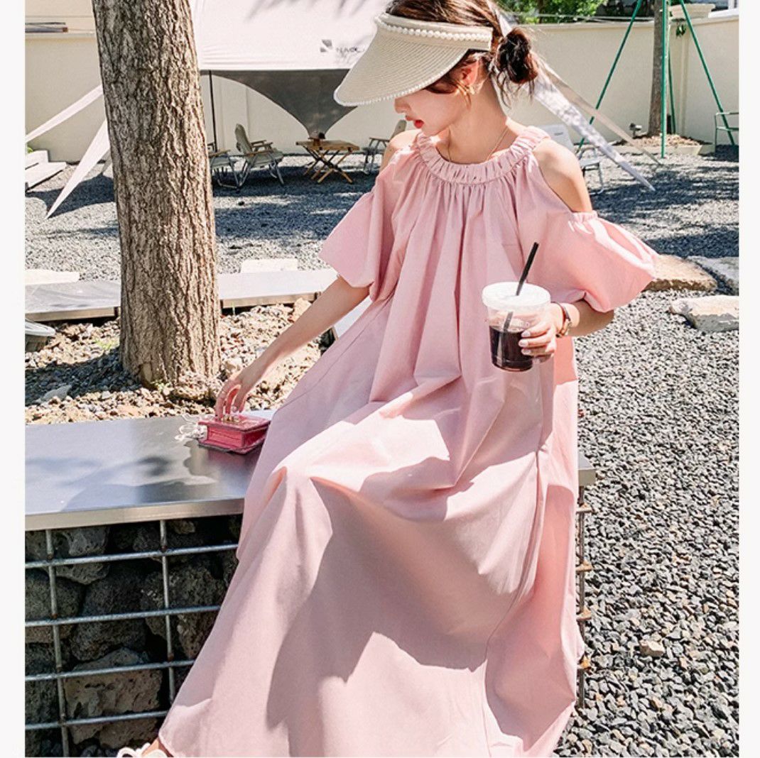 一部即納 2color オープンショルダー ロング ワンピース | LiLiRena