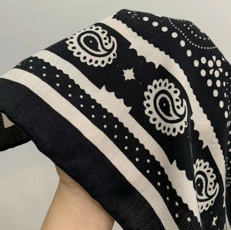 LiLiRena 大判スカーフCashmere Horse scarf ストール パールゴム付き 再販 White Black 即納 3color Cashmere Horse scarf