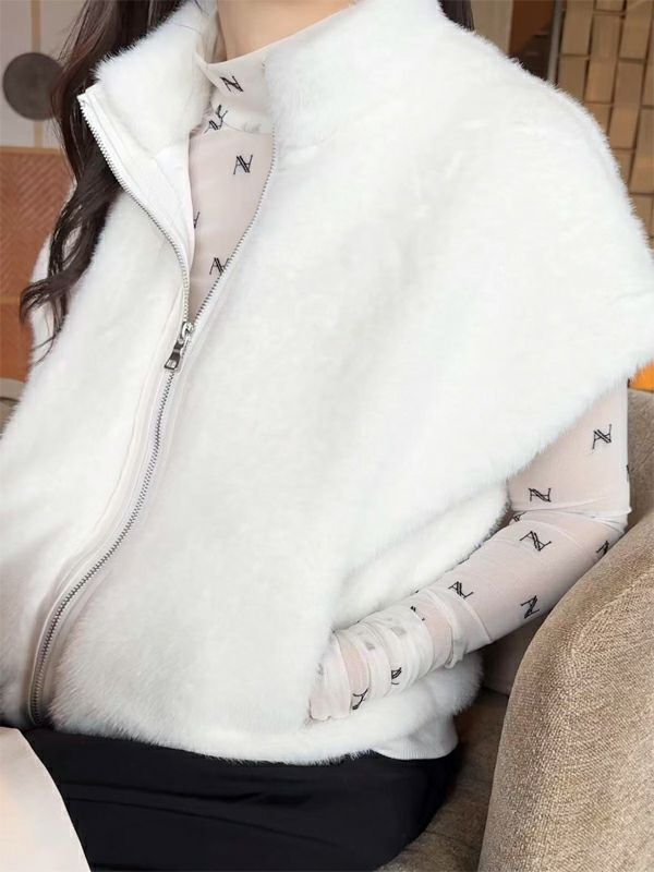 予約 2color 2type ミンクライク FUR フロントジップ ジレ | LiLiRena