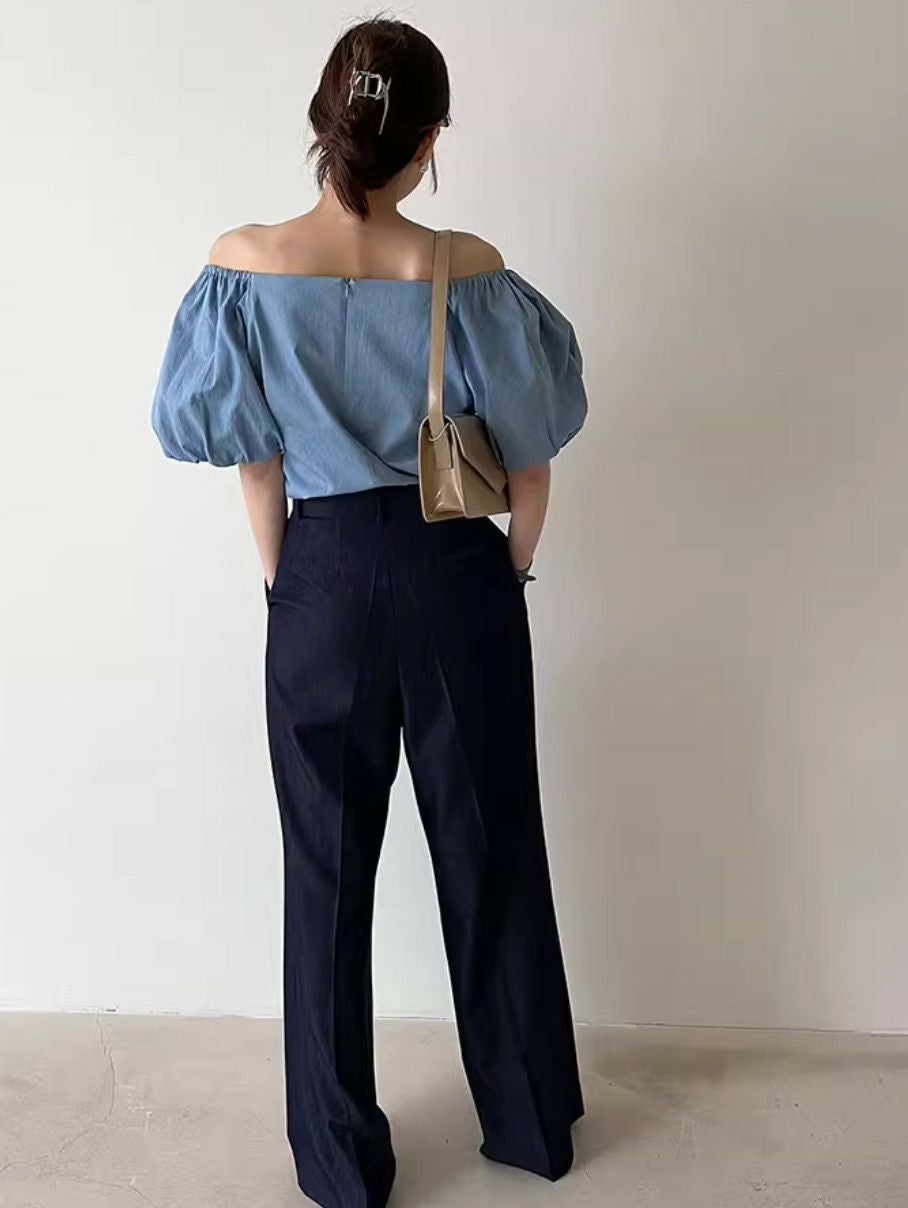 予約 2color ハートシェイプ オフショルダー トップス | LiLiRena