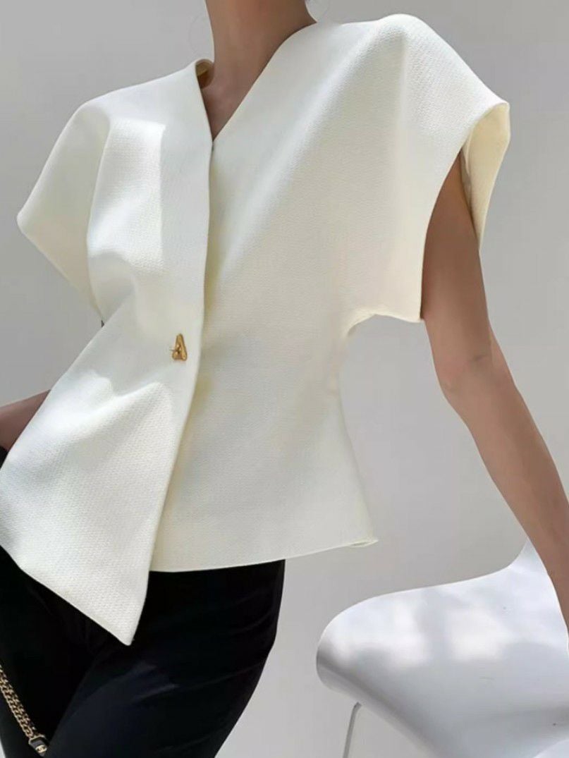 予約 2color カシュクール gold button tops | LiLiRena