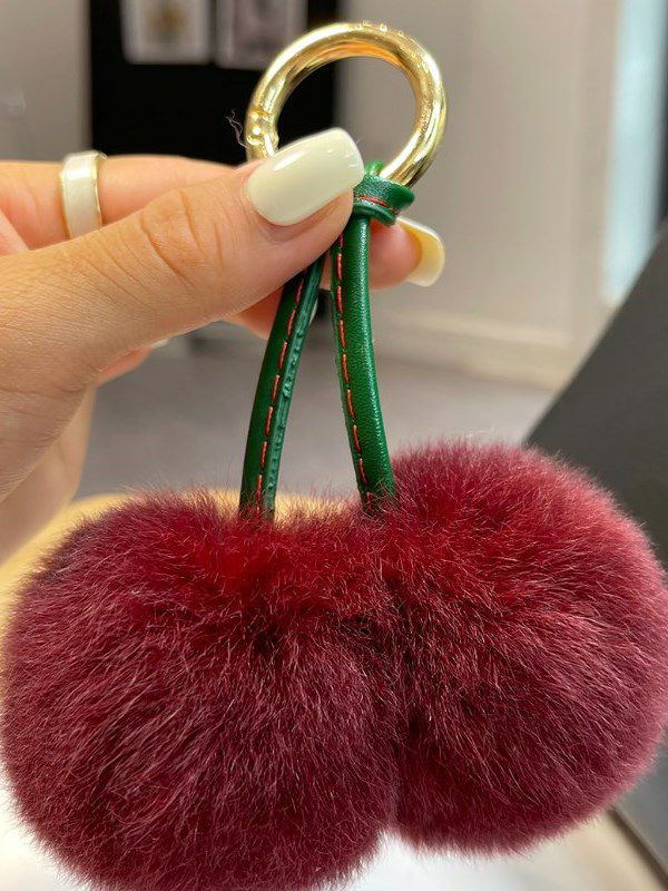 予約 4color ファー さくらんぼ チャーム | LiLiRena