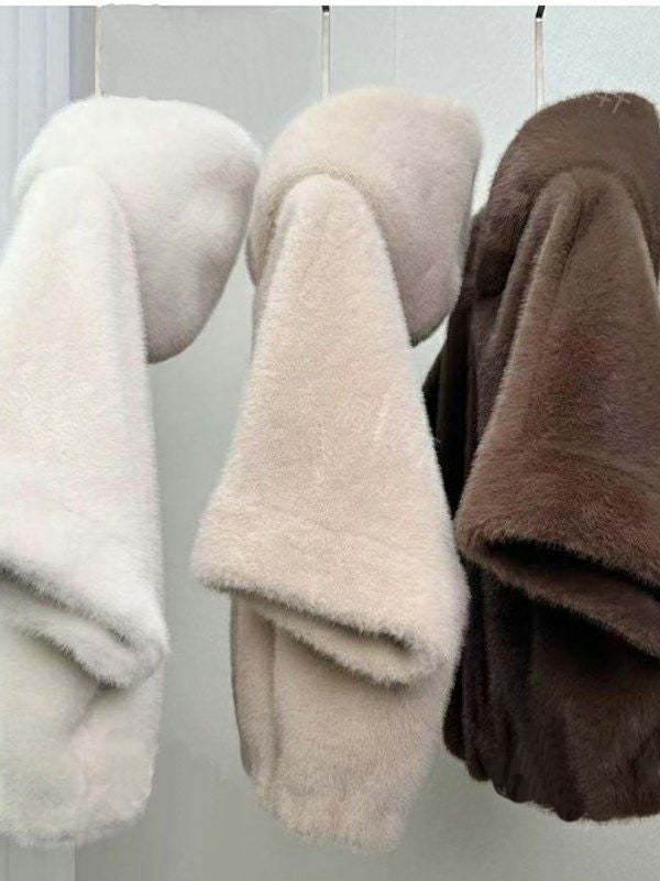 一部即納 4color ミンクライク エコファー フーディコート | LiLiRena