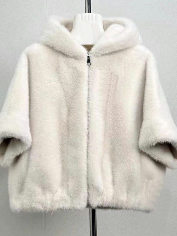 一部即納 4color ミンクライク エコファー フーディコート | LiLiRena