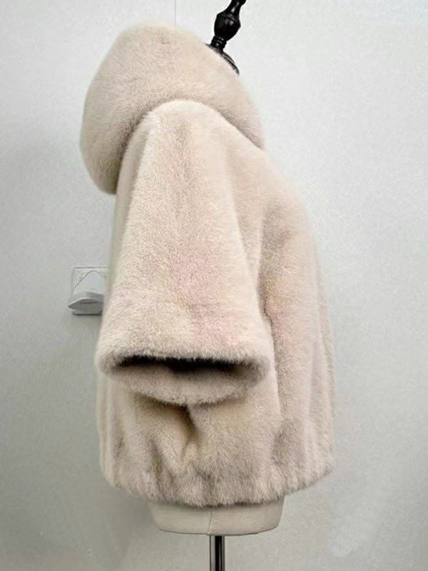 一部即納 4color ミンクライク エコファー フーディコート | LiLiRena