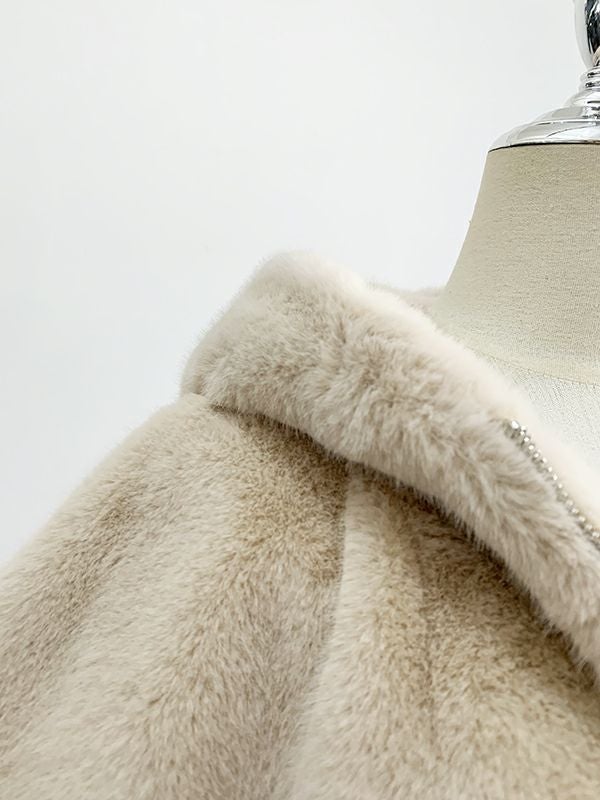 一部即納 4color ミンクライク エコファー フーディコート | LiLiRena