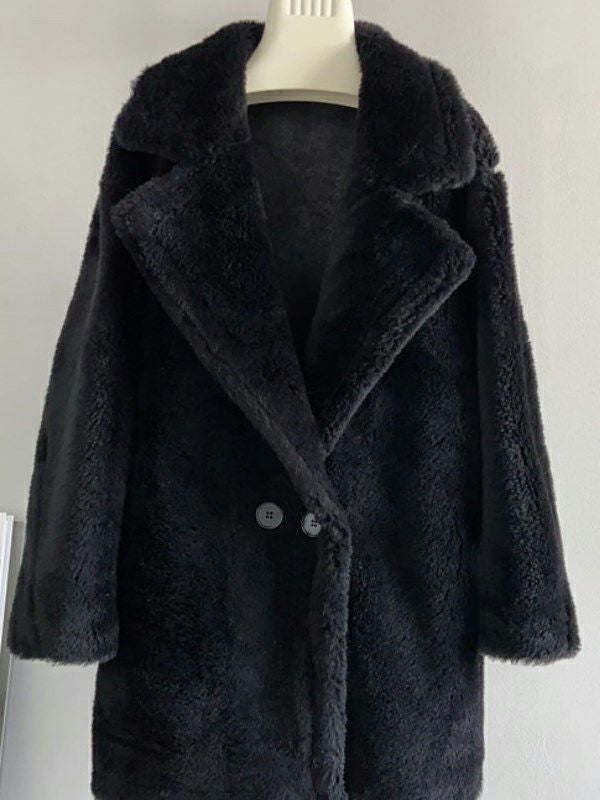 予約 3color ベアムートン コート ショート丈 black gray white | LiLiRena