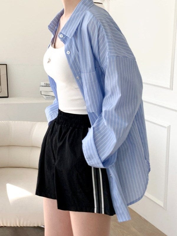 予約 2color バックリボンストライプシャツ | LiLiRena