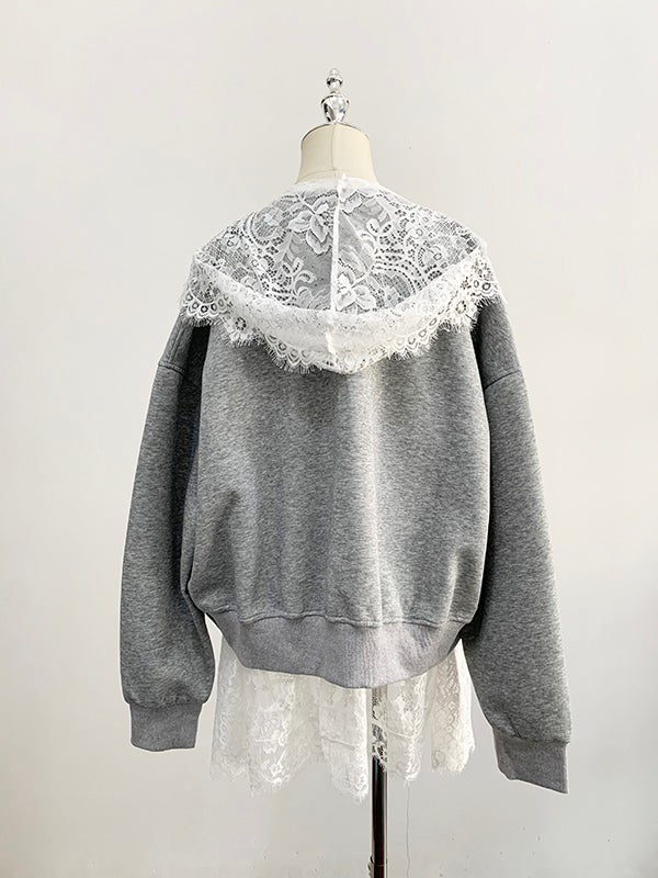 予約 3color フーディー レース + ノーカラー スウェット | LiLiRena