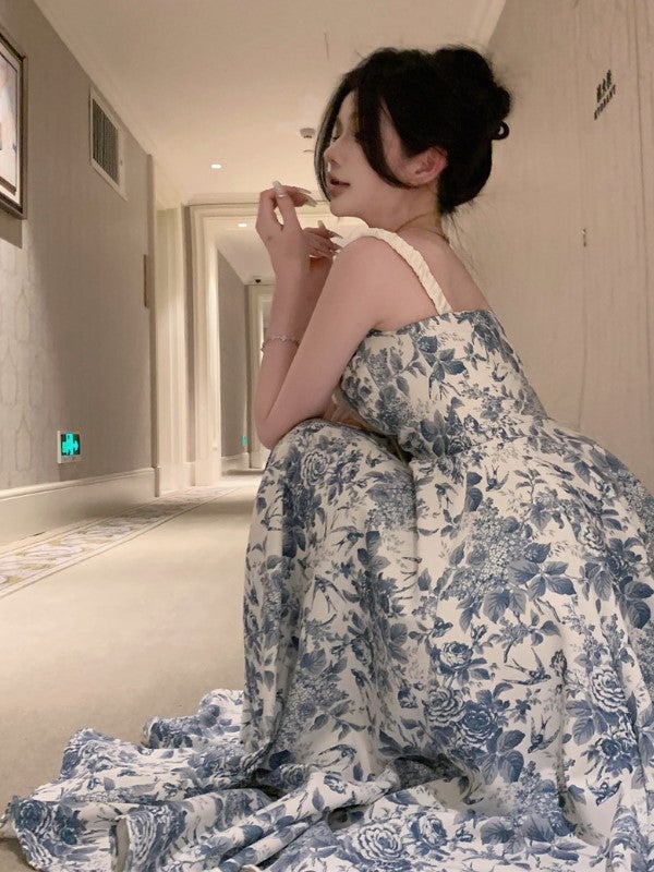 予約 フラワープリント シャーリングリボン キャミワンピース | LiLiRena