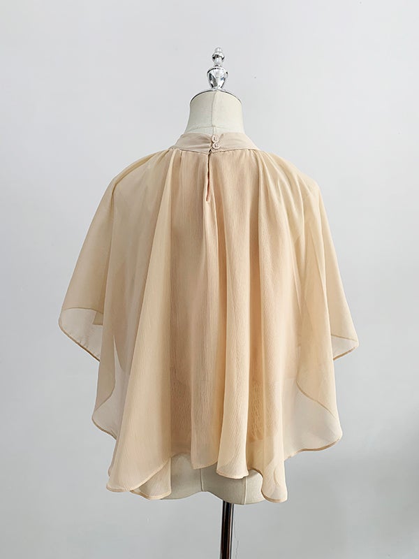 予約 2color シフォンケープ ドレープデザイン ブラウス | LiLiRena